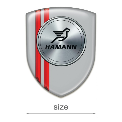 Hamann Auto Emblem Grey with Red Lines Version 