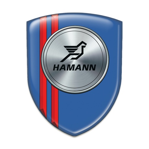 Hamann Emblem Badge Logo Blue with Red Lines Version 