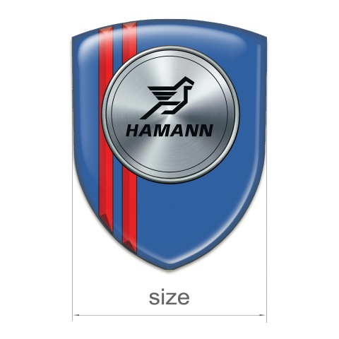 Hamann Emblem Badge Logo Blue with Red Lines Version 