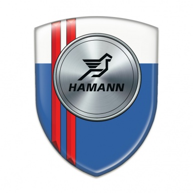 Hamann Domed Emblem Blue White with Red Lines Version 