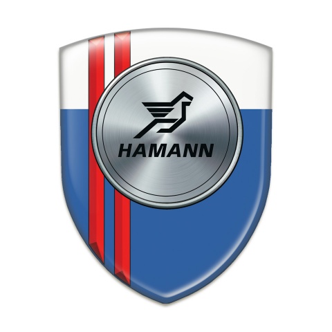 Hamann Domed Emblem Blue White with Red Lines Version 