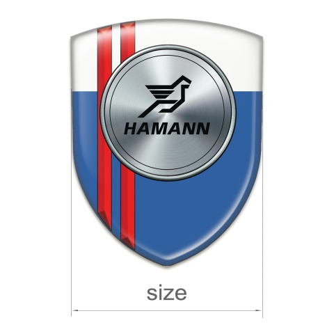 Hamann Domed Emblem Blue White with Red Lines Version 