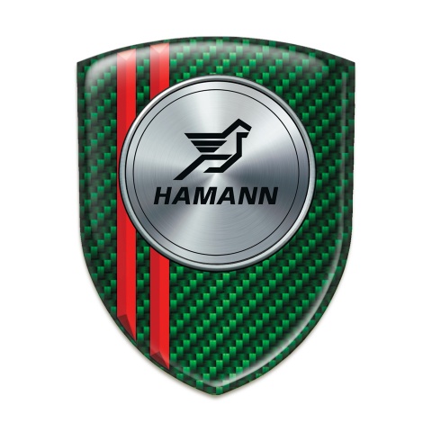 Hamann Car Interior Badge Green Carbon with Red Lines Version 