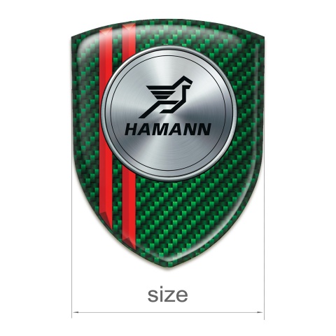 Hamann Car Interior Badge Green Carbon with Red Lines Version 