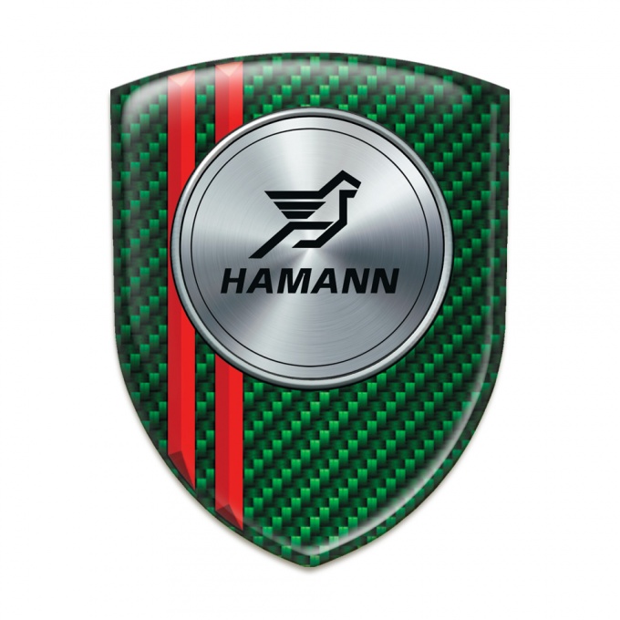 Hamann Car Interior Badge Green Carbon with Red Lines Version 