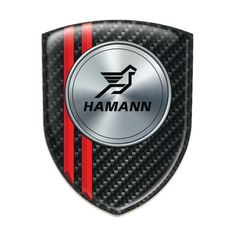 Hamann Silicone Car Decal Badge Black Fibers with Red Lines Version 