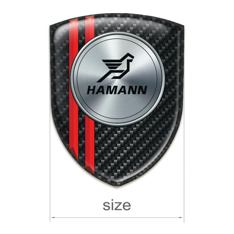 Hamann Silicone Car Decal Badge Black Fibers with Red Lines Version 