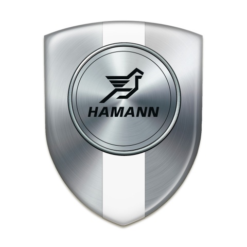 Hamann Emblem Badge Logo Silver with White tape version 