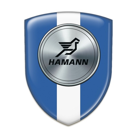 Hamann Self Adhesive Emblem Logo Blue with White Tape Version 