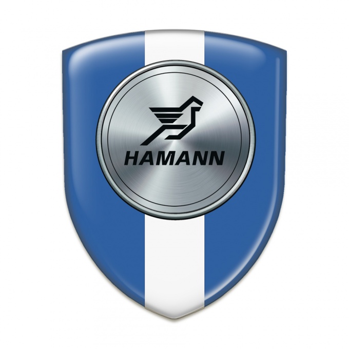Hamann Self Adhesive Emblem Logo Blue with White Tape Version 