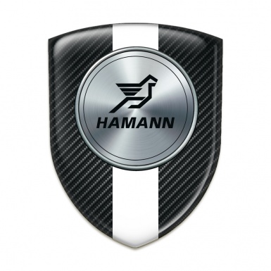 Hamann Self Adhesive Car logo Emblem Black Fibers with White Tape Version 