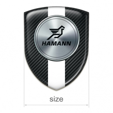 Hamann Self Adhesive Car logo Emblem Black Fibers with White Tape Version 