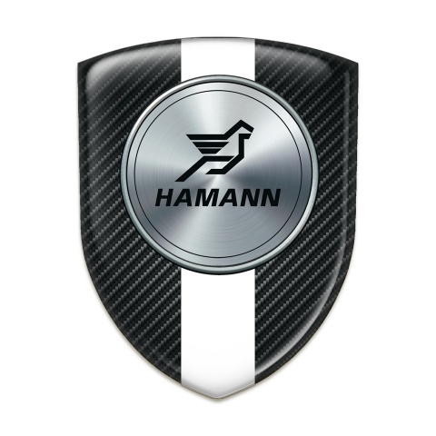 Hamann Self Adhesive Car logo Emblem Black Fibers with White Tape Version 