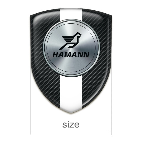 Hamann Self Adhesive Car logo Emblem Black Fibers with White Tape Version 