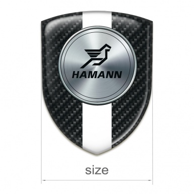Hamann Silicone Car Decal Badge Black carbon with White Tape Version 