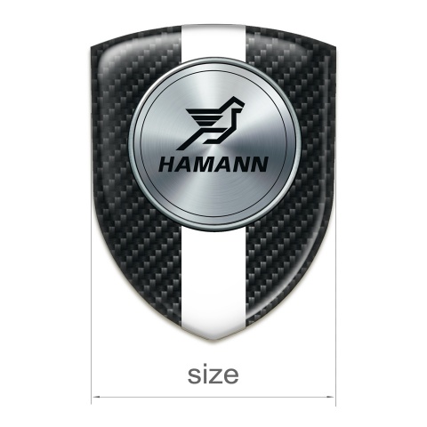 Hamann Silicone Car Decal Badge Black carbon with White Tape Version 