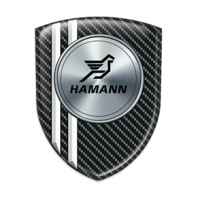 Hamann Logo Emblem Black carbon with White Stripes model 