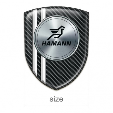 Hamann Logo Emblem Black carbon with White Stripes model 