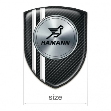 Hamann 3D Gel Emblem Black Fibers with White Stripes Model 