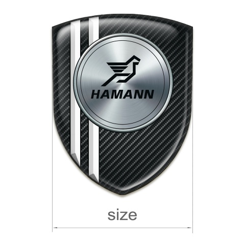 Hamann 3D Gel Emblem Black Fibers with White Stripes Model 