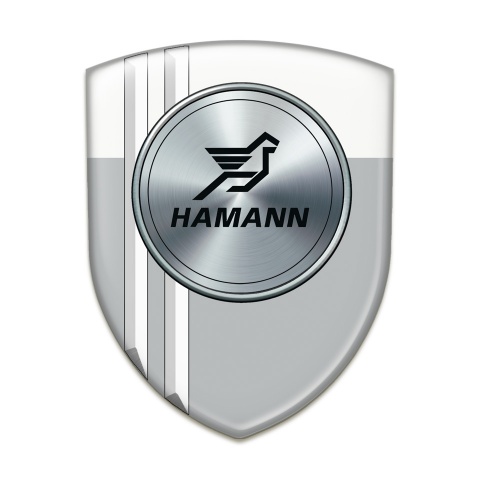 Hamann Car Accessories Badge Grey White with White Stripes model 