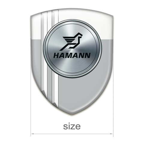 Hamann Car Accessories Badge Grey White with White Stripes model 