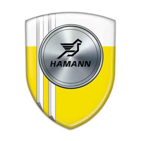 Hamann Car Interior Badge Yellow White Base with White Stripes 