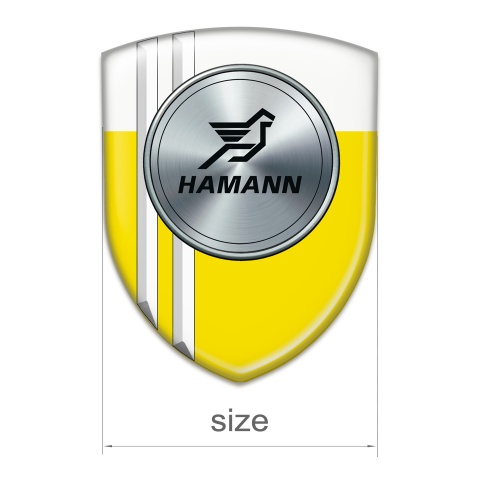 Hamann Car Interior Badge Yellow White Base with White Stripes 