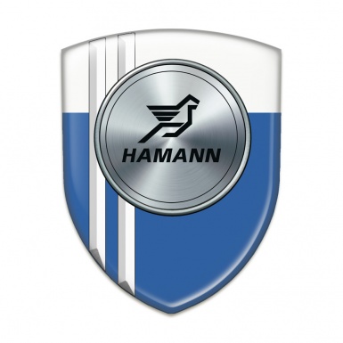 Hamann Silicone Car Decal Badge Blue White with White Stripes Model 