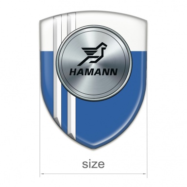 Hamann Silicone Car Decal Badge Blue White with White Stripes Model 