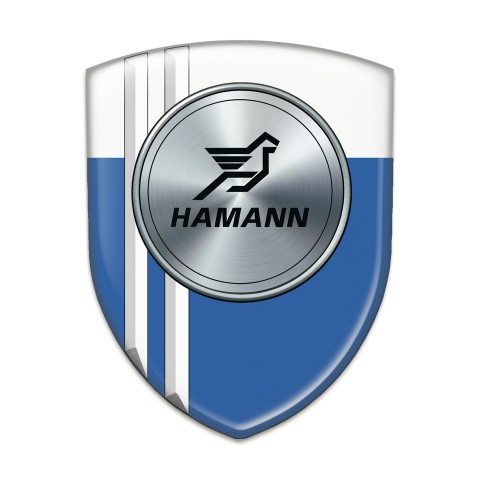 Hamann Silicone Car Decal Badge Blue White with White Stripes Model 