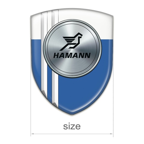 Hamann Silicone Car Decal Badge Blue White with White Stripes Model 
