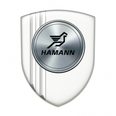 Hamann Auto Emblem Stylish White Style with Silver Round Logo 