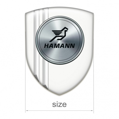 Hamann Auto Emblem Stylish White Style with Silver Round Logo 