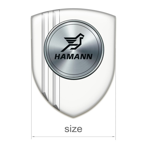 Hamann Auto Emblem Stylish White Style with Silver Round Logo 