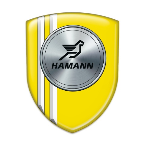 Hamann Emblem Badge Logo Yellow With White Stripes Model 