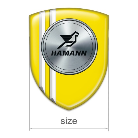Hamann Emblem Badge Logo Yellow With White Stripes Model 