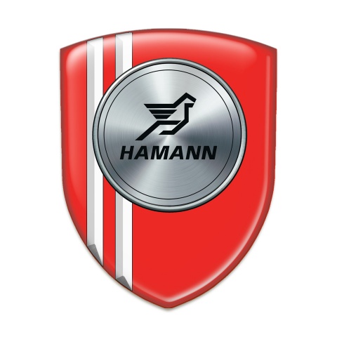 Hamann Self Adhesive Emblem Logo red with White Stripes model 
