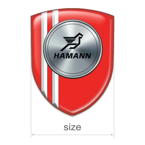 Hamann Self Adhesive Emblem Logo red with White Stripes model 