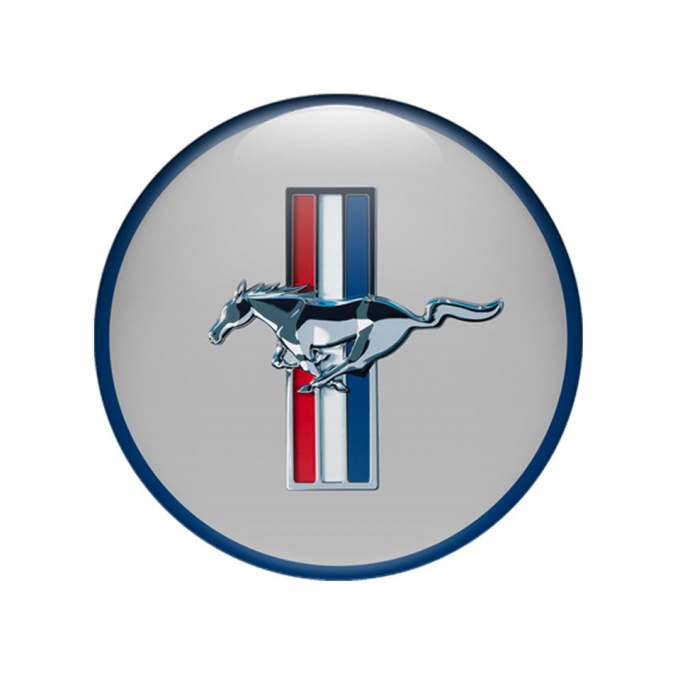 Ford Mustang Emblem for Wheel Center Cap Grey Navy Ring