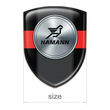 Hamann Self Adhesive Emblem Logo Black with Red Band model 