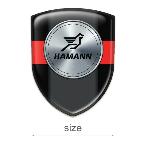 Hamann Self Adhesive Emblem Logo Black with Red Band model 