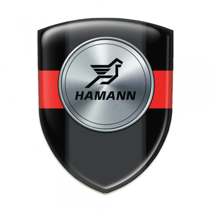 Hamann Self Adhesive Emblem Logo Black with Red Band model 