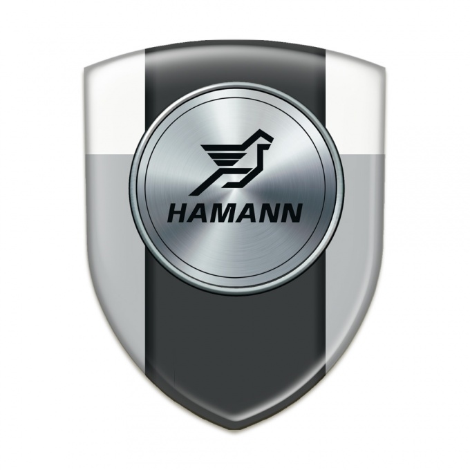 Hamann Emblem Badge Logo Grey White Model 