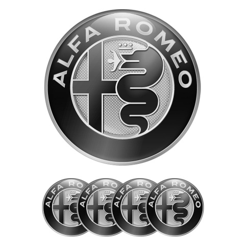 Alfa Romeo Wheel Center Emblem 3D Black