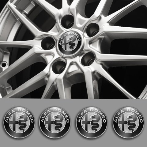 Alfa Romeo Wheel Center Emblem 3D Black