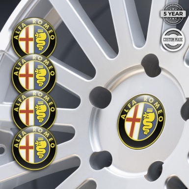 Alfa Romeo Wheel Center Emblem Flat Yellow Logo