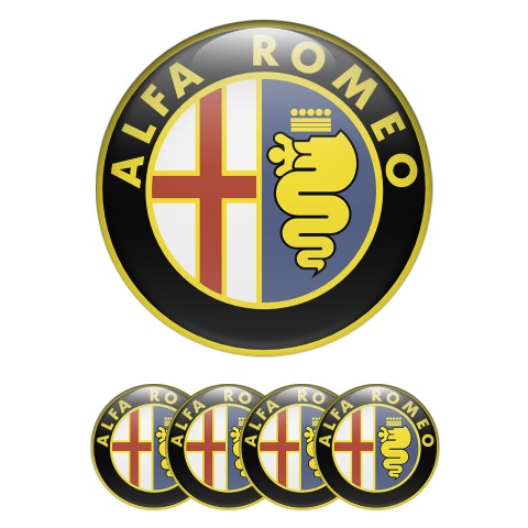 Alfa Romeo Wheel Center Emblem Flat Yellow Logo