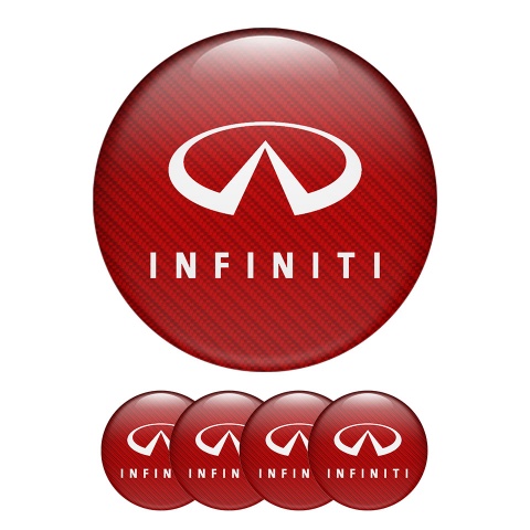 Infiniti Center Hub Dome Stickers Red Print