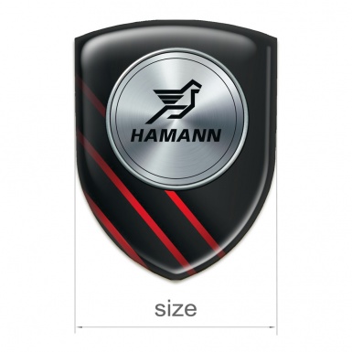 Hamann Emblem Badge Logo Black with Diagonal Red Lines Model 